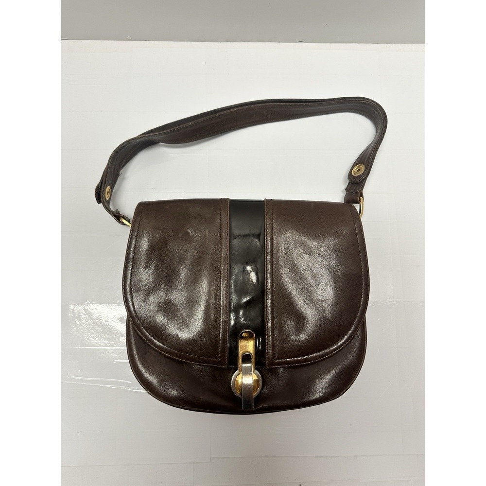VintageBrown Genuine Leather Made In Italy Purse Made For Bloomingdales Elegant!